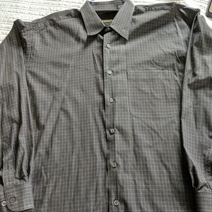 Men's Bachrach Plaid Dress Shirt Sz Large